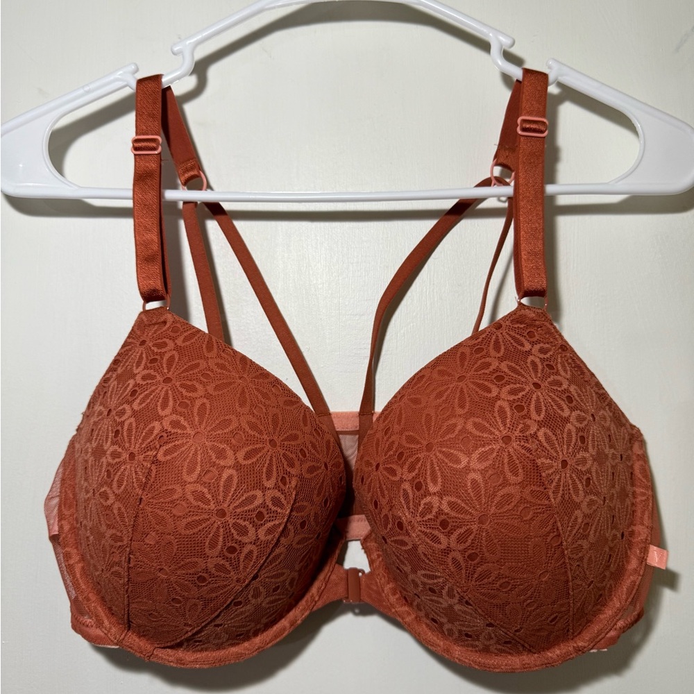 Victoria's Secret Floral Lace Bra in Rust